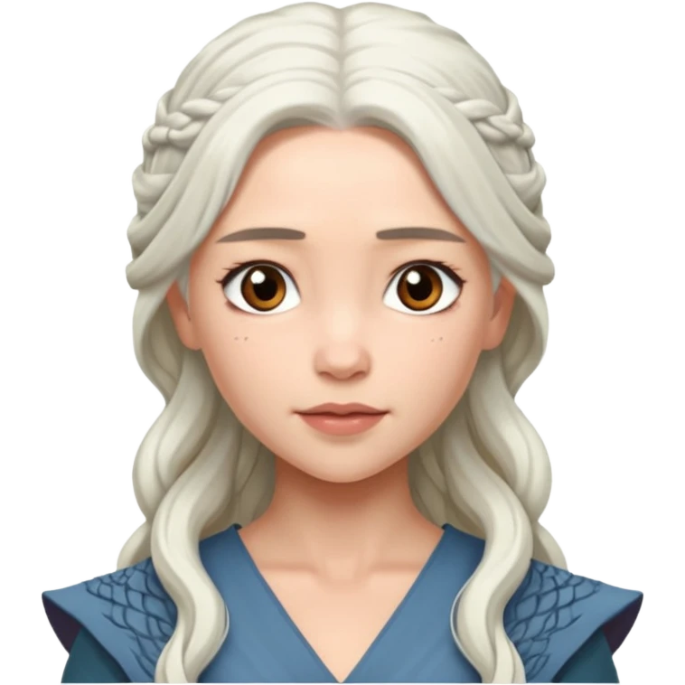 Daenerys Targaryen from Games of throne character face only younger emoji