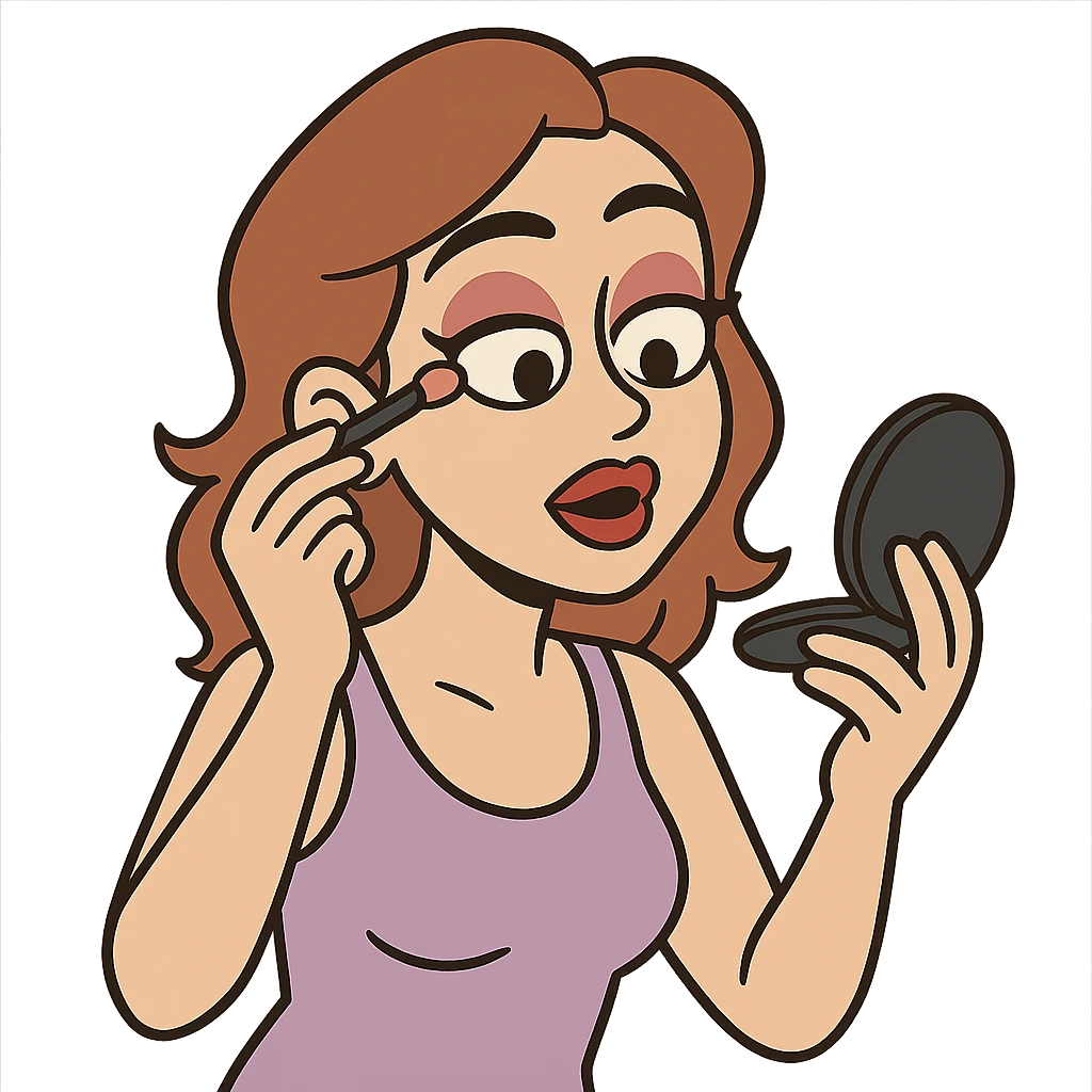 chica maquillándose emoji