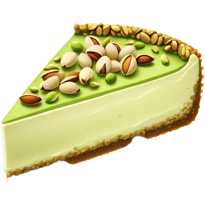Pistachio almond cheesecake slice emoji