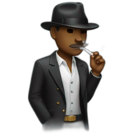 a gangster smoking cigaret emoji