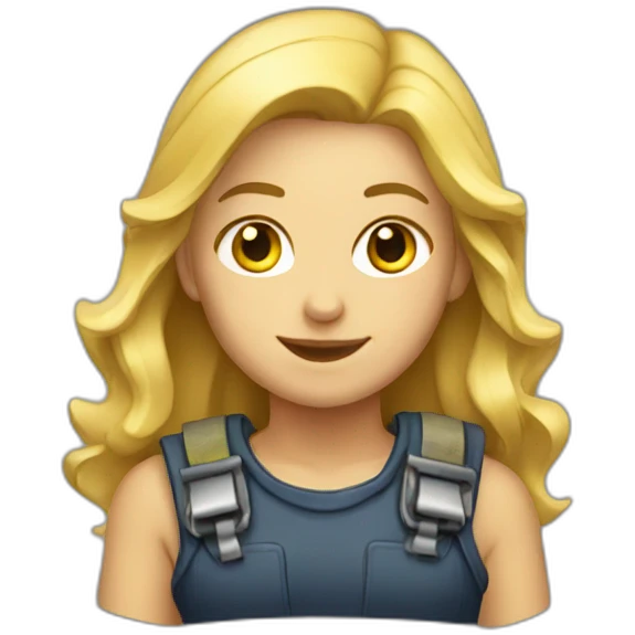 Blonde mining girl emoji