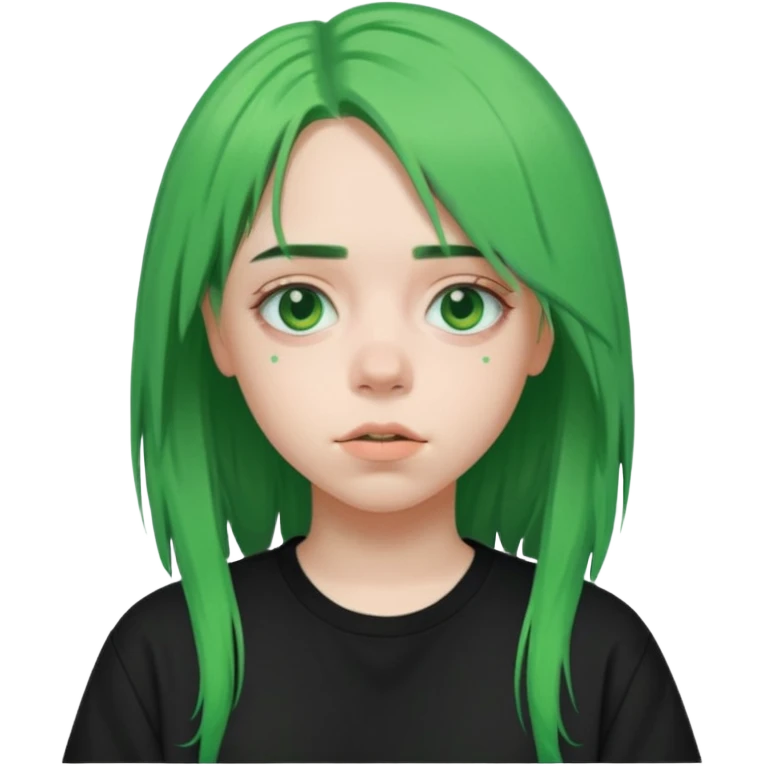 Billie Eilish green hair emoji