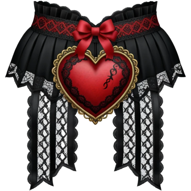 goth themed heart with a black lace garter emoji