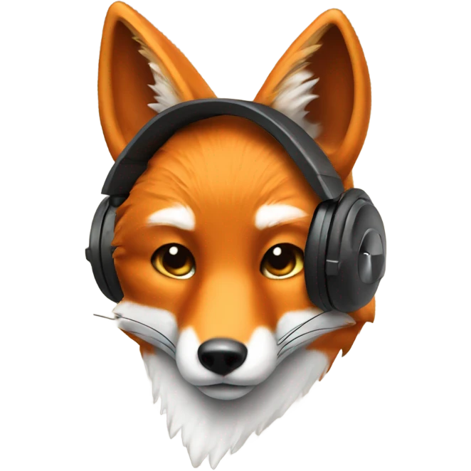 fox with headphone emoji