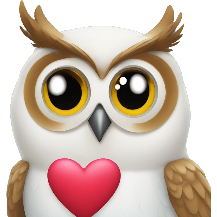 Owl with heart emoji