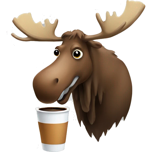 A moose drinkng coffee emoji