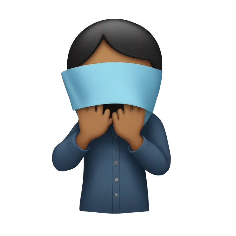 covers his face with his hands but peeks through his fingers emoji
