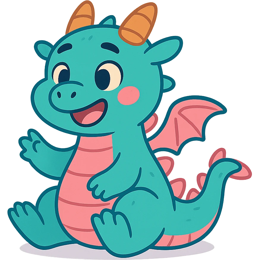 small colorful baby dragon emoji