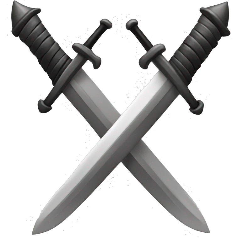 Monochrome crossed swords with c in the middle emoji