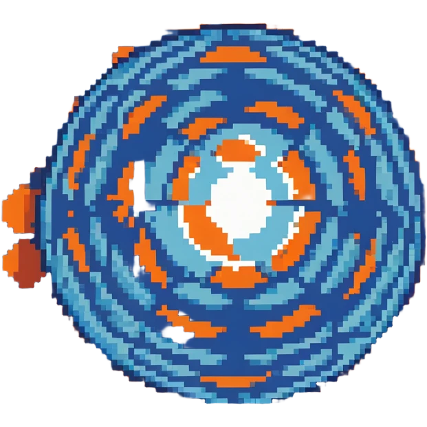 blue orb with expanding circles, 32x32 pixel art game range power-up emoji