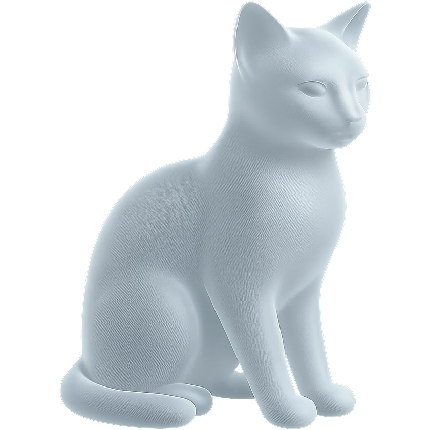 cat with elegant pose, frosted glass look, subtle reflections, matte glass style emoji