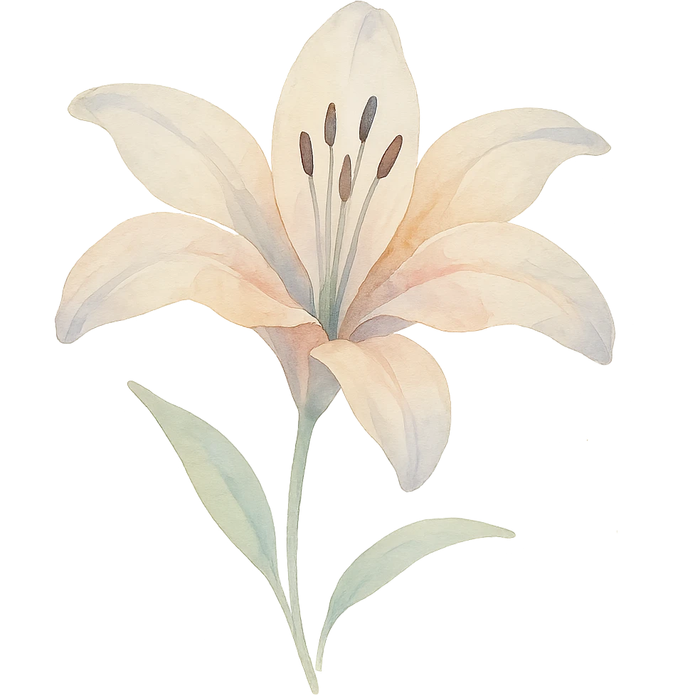 close-up of a detailed lily, soft color transitions, intricate petal textures, expressive form emoji