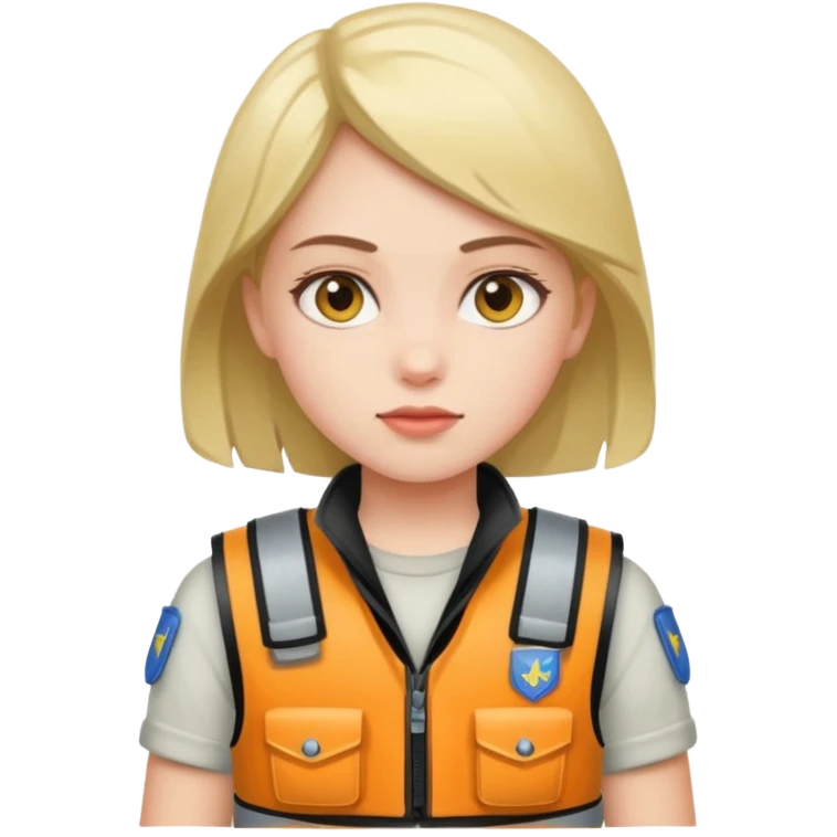Girl wearing bullet proof emoji