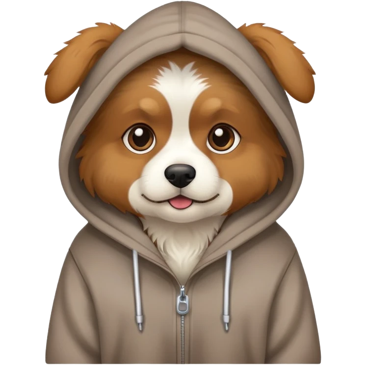 Dog wearing a hoodie emoji