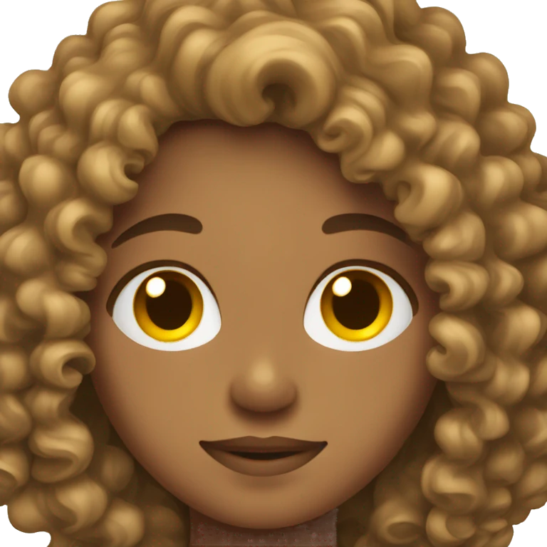 Curly hair brown teenager  emoji