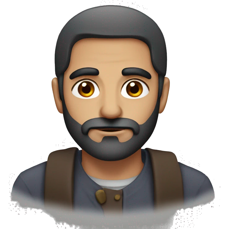 Armenian man with dark beard and hazel eyes emoji