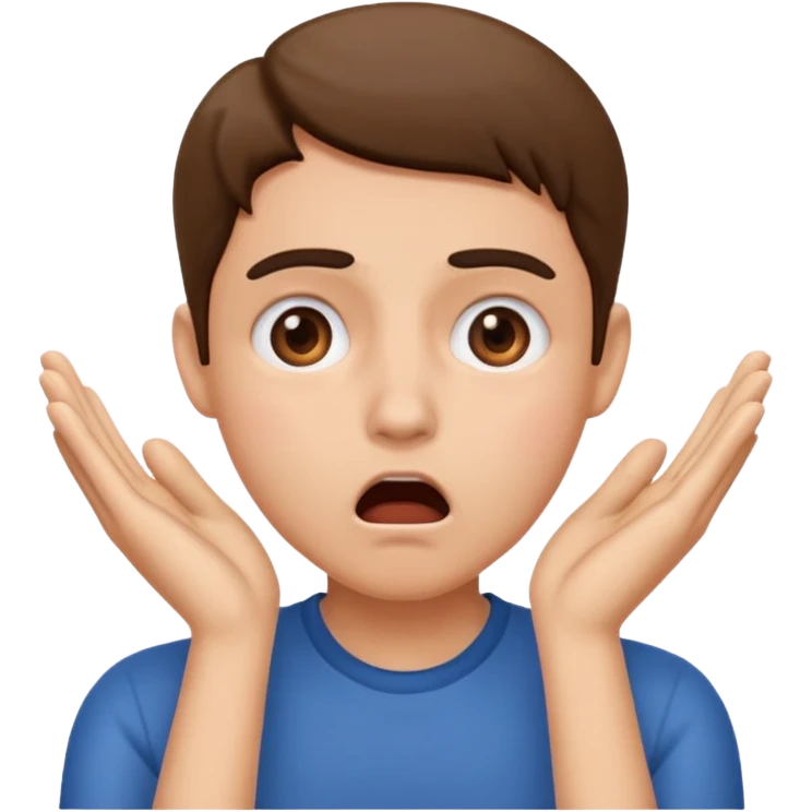 Shocked face and hands on face  emoji