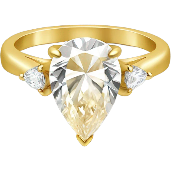 Pear shaped gold engagement ring emoji