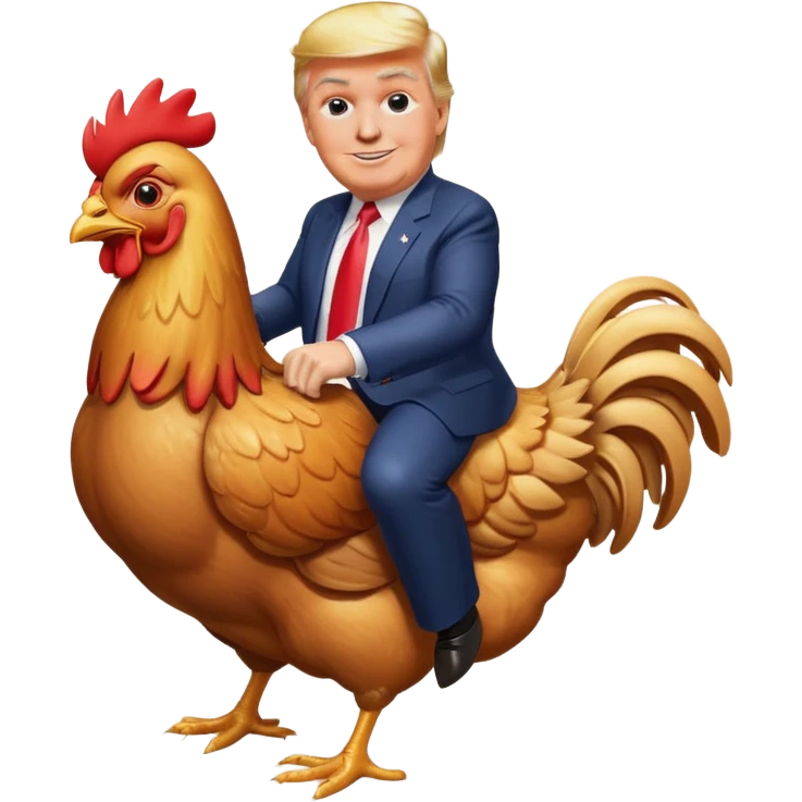 Donald Trump riding a chicken  emoji