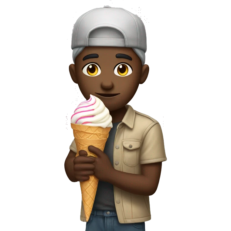 To the caplimba holding ice cream in his hand  emoji