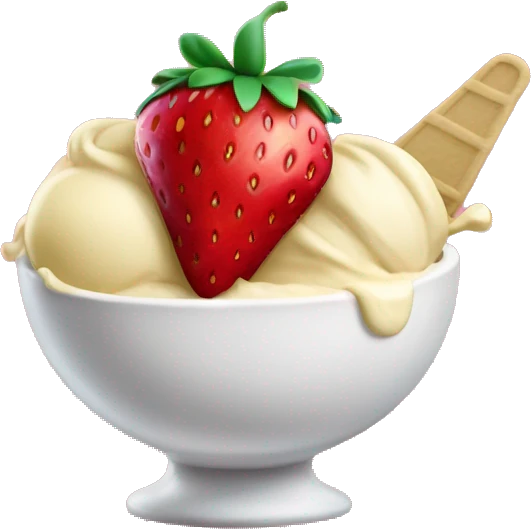 Strawberry and vanilla ice cream mixed in a bowl emoji