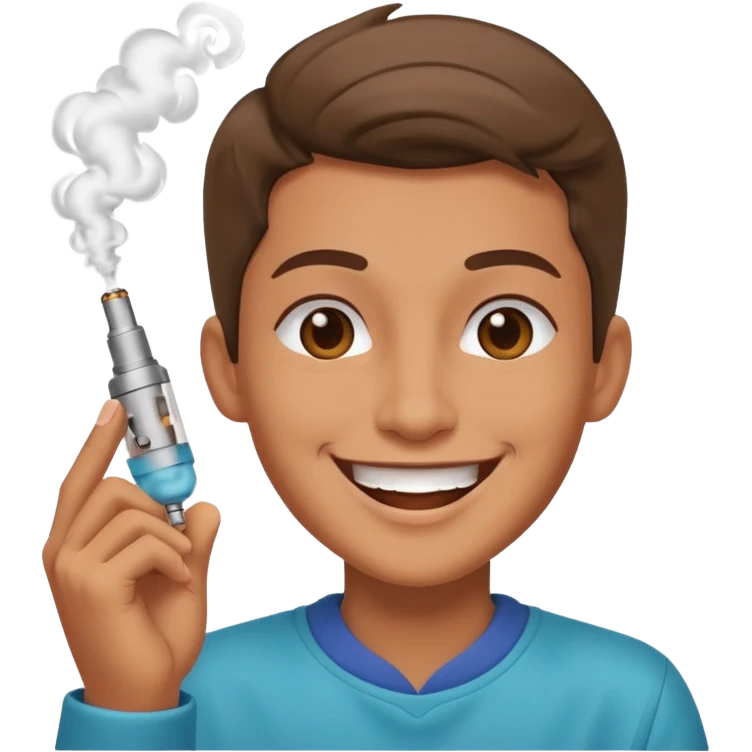 Vape dancing like a kid and happy emoji