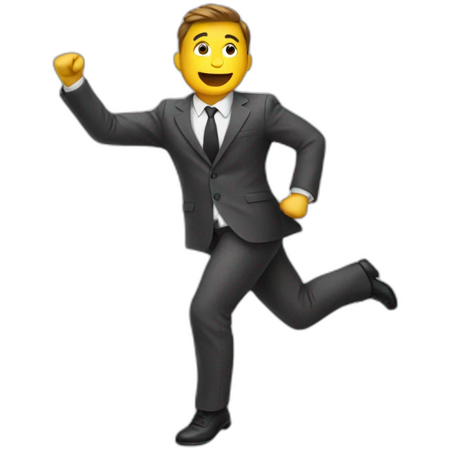 suit man flying emoji