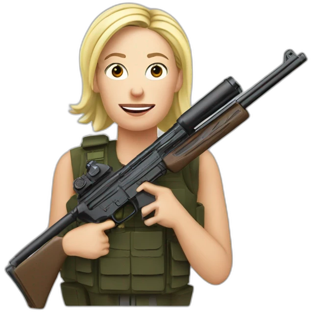 Marine Le pen with a shotgun emoji
