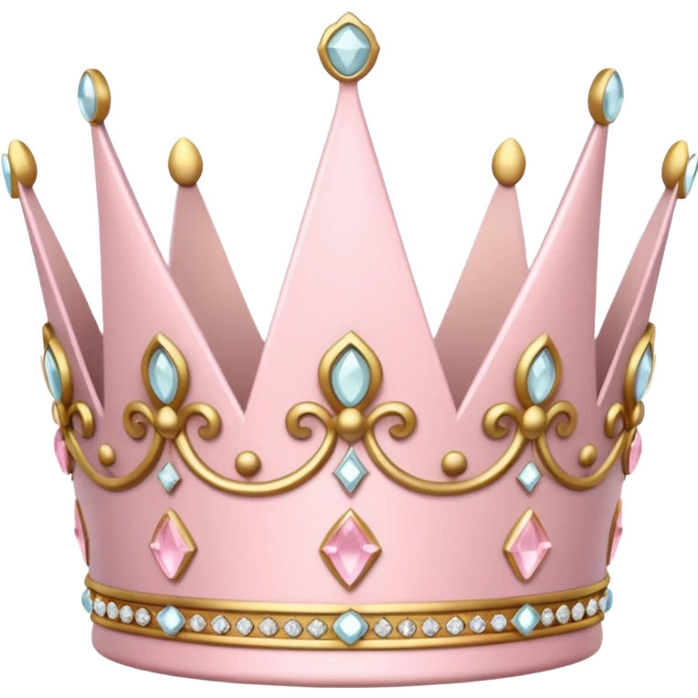 White and pastel pink crown emoji