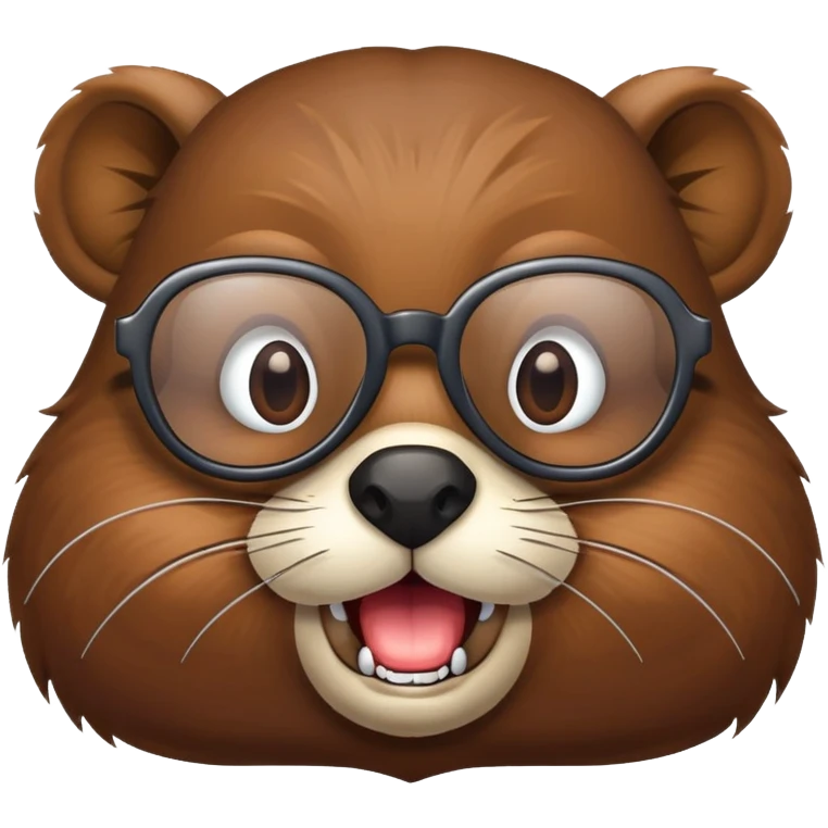 Beaver wearing big glasses  emoji