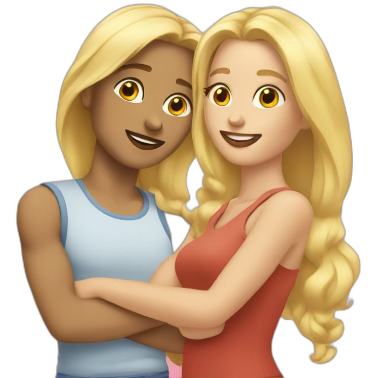two blondes in love emoji