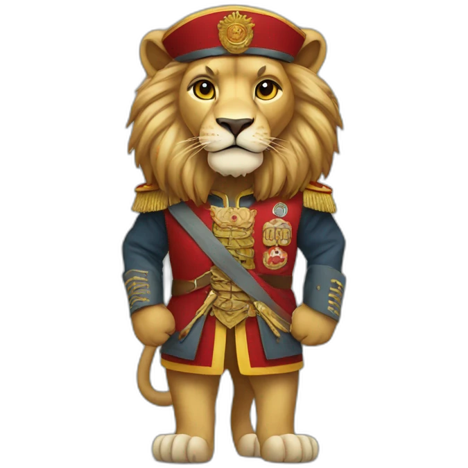 A lion wearing a Yemeni uniform emoji