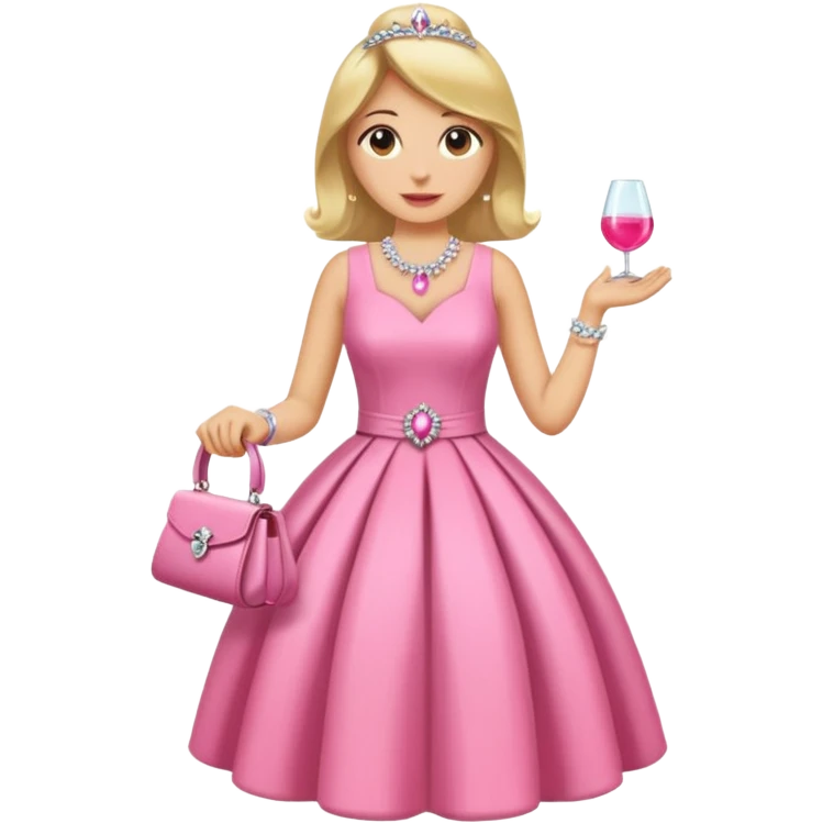 eine birne in einem pinken kleid soll aussehen wie eine reiche frau aber als birne  emoji