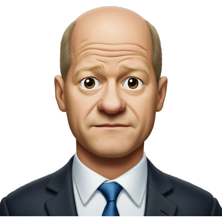 photorealistic Olaf Scholz shrugs emoji