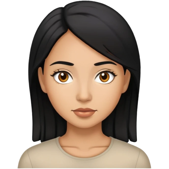 Une femme métisse avec les cheveux noirs et les yeux marrons.Une femme métisse avec les cheveux noirs et les yeux marrons.
 emoji