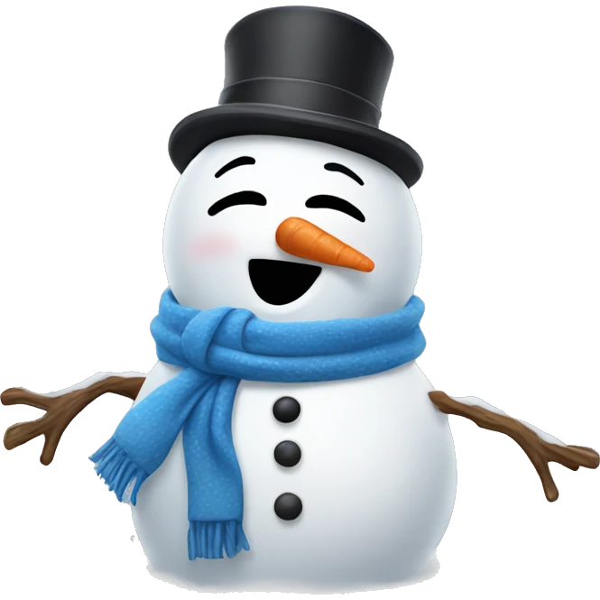 Snowman snorting snow emoji
