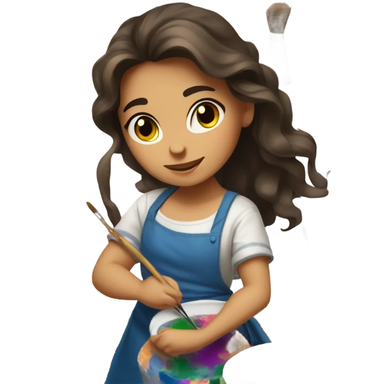Brunette girl painting  emoji