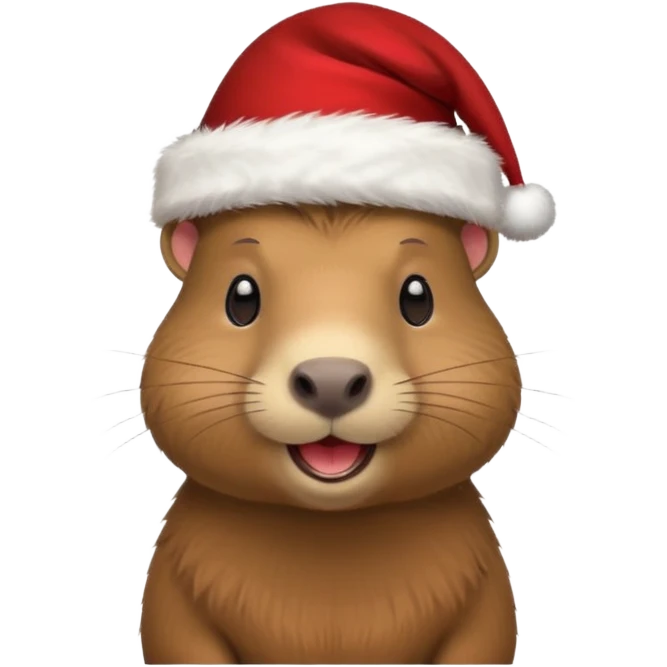 Capibara con gorro de navidad emoji