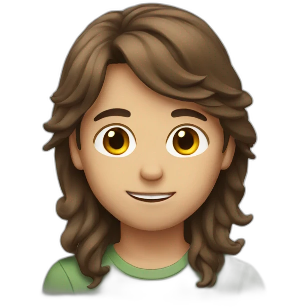 boy with long brown hair emoji