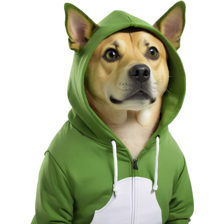 Dog wearing a hoodie emoji