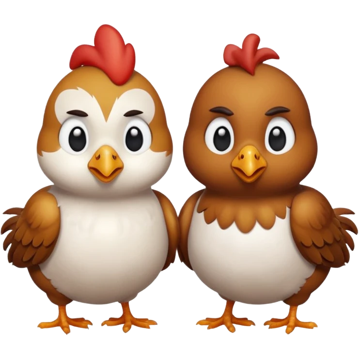 Two sad chickens emoji
