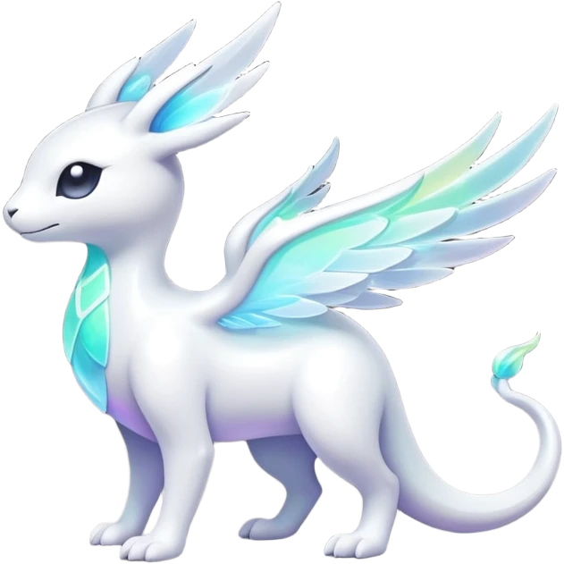  Iridescent white pale fakemon-creature  emoji