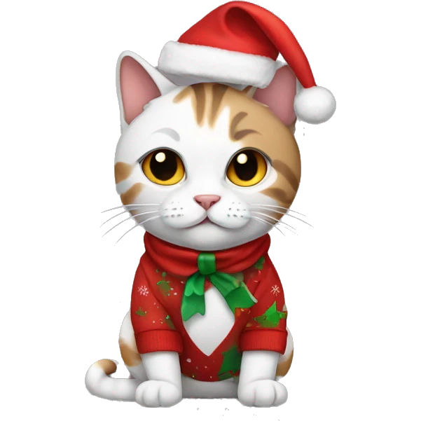 Cat wearing Christmas clothes  emoji