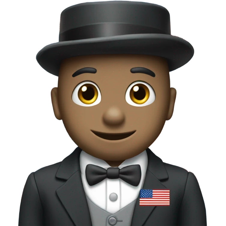 thomas the tank engine wearing a suit with an American flag emoji