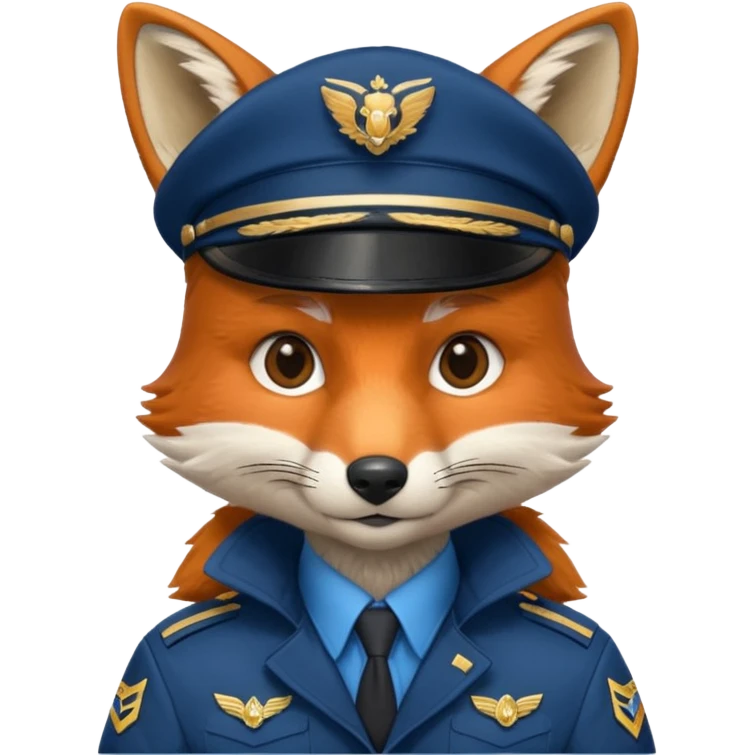 fox pilot blue uniform emoji