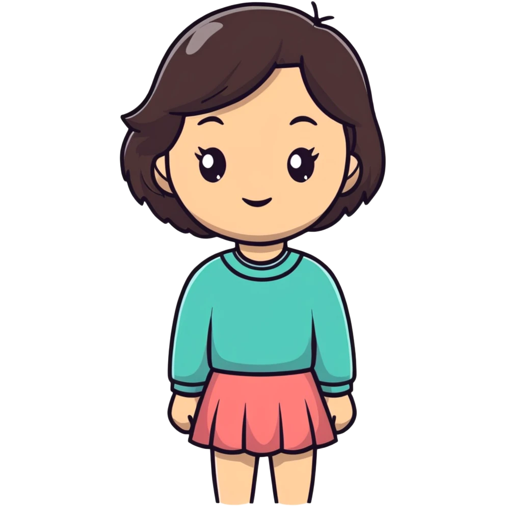 black girl with dark brown hair emoji
