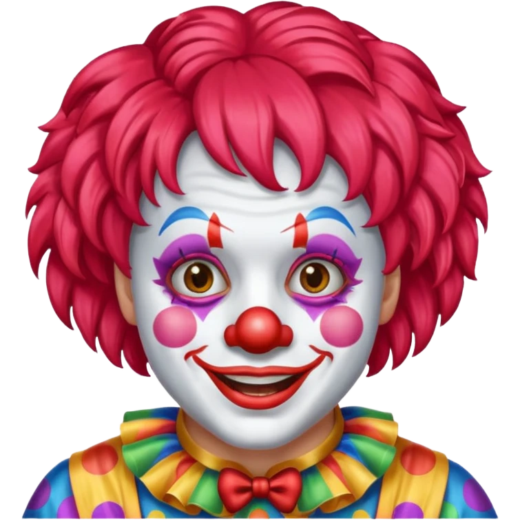 red glitter clown emoji