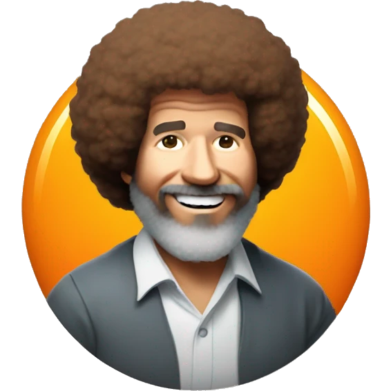 Bob ross with a orange emoji