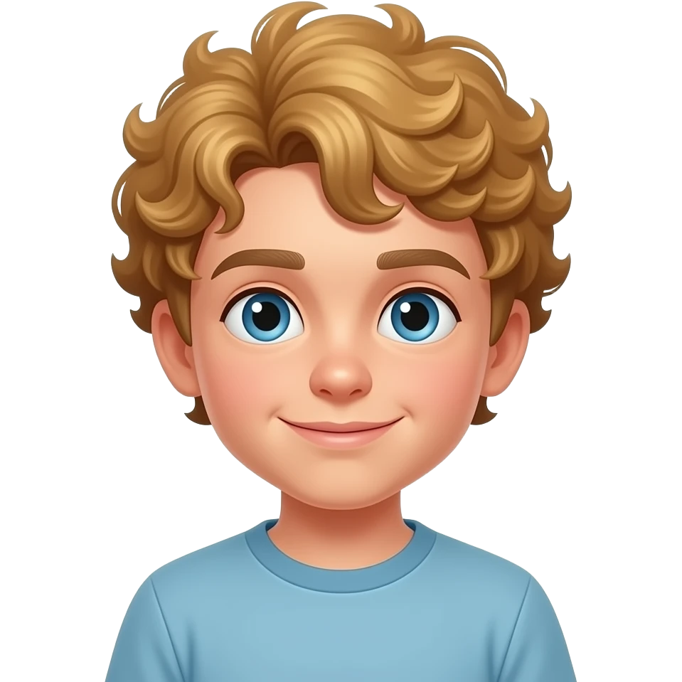 a boy with golden curly hairs emoji
