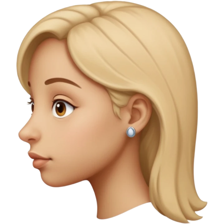 Girl with very very big bulgy Nose, side view emoji